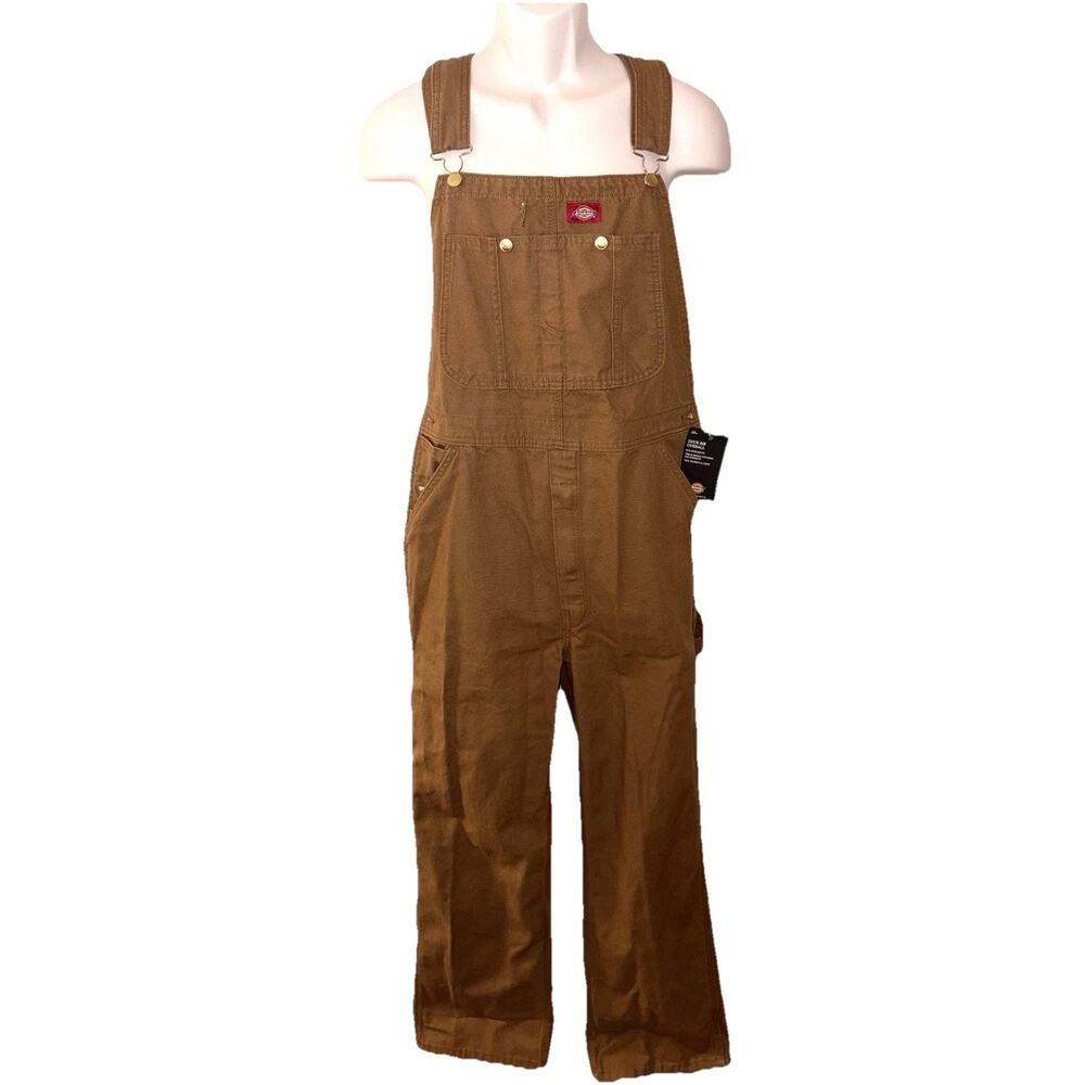 Dickies Duck Bib Overalls Mens 30x32 Brown Fits Over Boots NEW